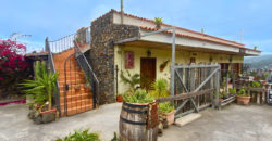 A house with a garden and a restaurant with panoramic views of the ocean and the city.