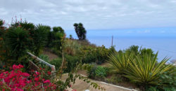 A house with a garden and a restaurant with panoramic views of the ocean and the city.