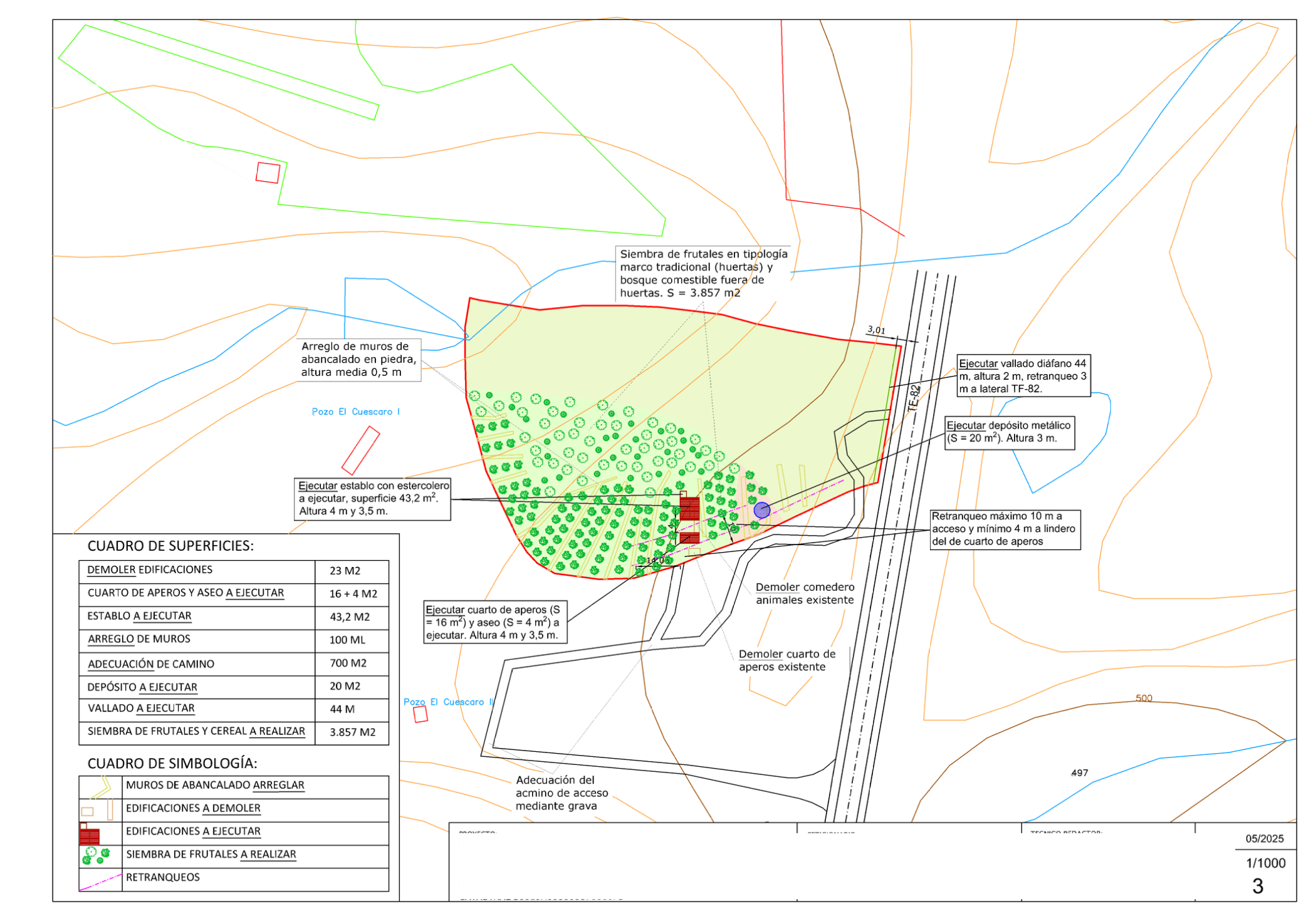 Parcela con proyecto agrícola y vistas espectaculares al mar en Tejina (Guía de Isora)